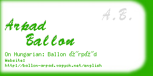 arpad ballon business card